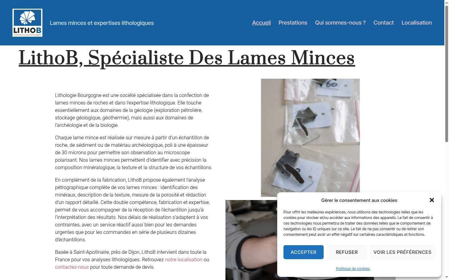 Screenshot of the consent banner shown before any interaction
