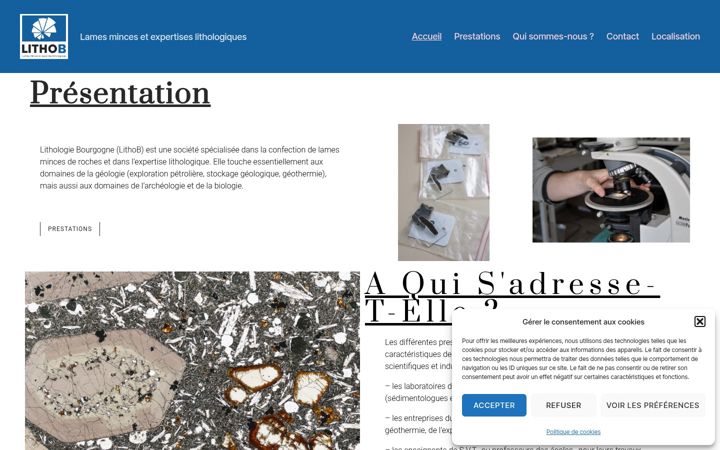 Screenshot of lithologie-bourgogne.com