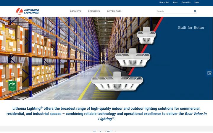Screenshot of lithonia.com