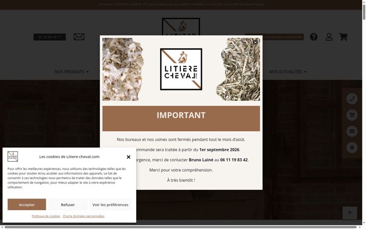Screenshot of litiere-cheval.fr