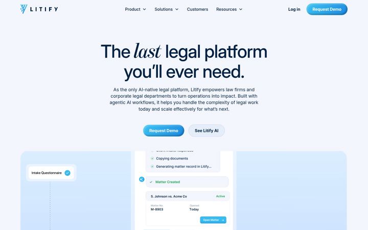 Screenshot of litify.com
