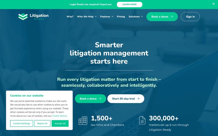 Screenshot of litigationready.co.uk