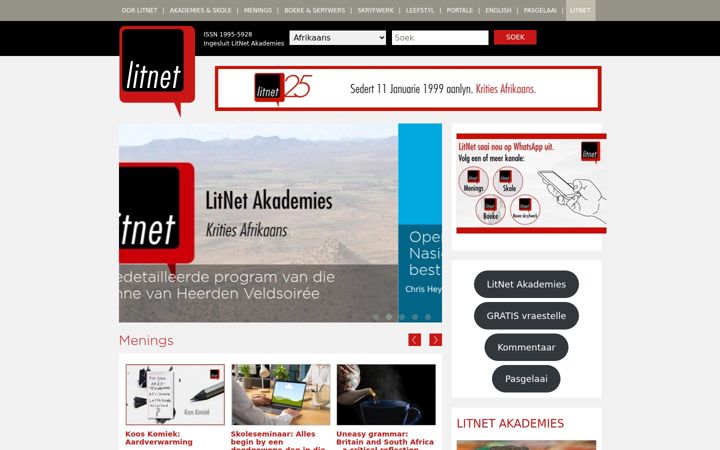 Screenshot of litnet.co.za