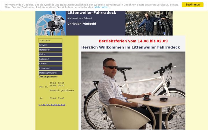 Screenshot of littenweiler-fahrradeck.de