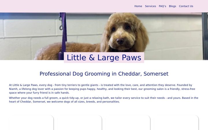 Screenshot of littleandlargepaws.co.uk