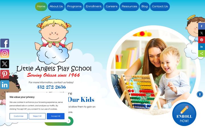 Screenshot of littleangelsplayschool.net