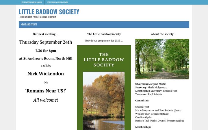 Screenshot of littlebaddowsociety.org.uk