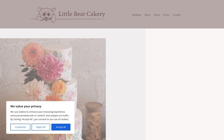Screenshot of littlebearcakery.com