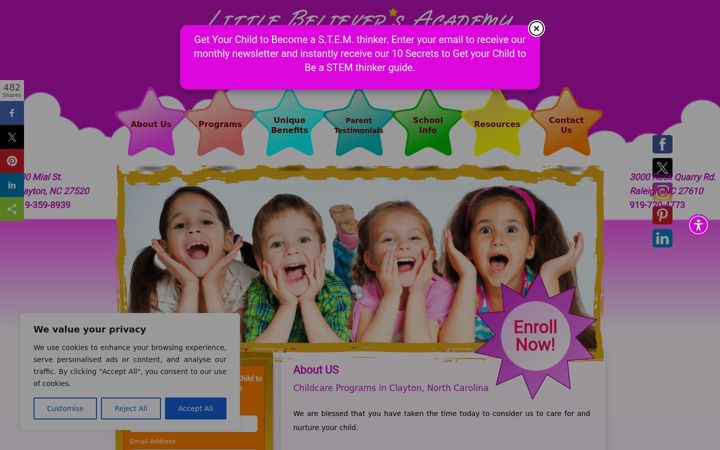 Screenshot of littlebelievers.com