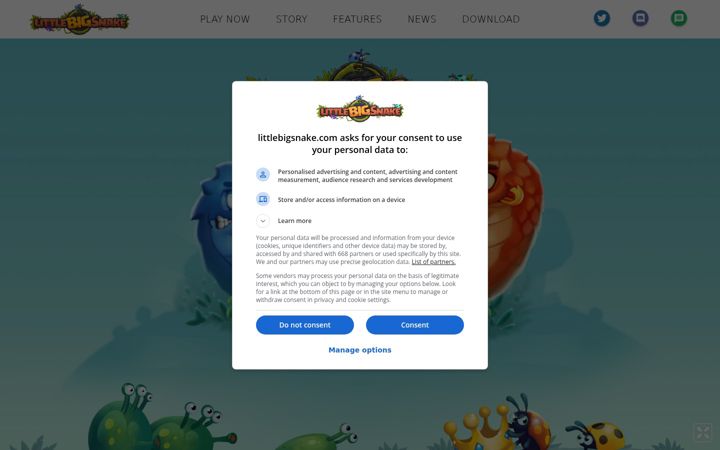 Screenshot of littlebigsnake.com