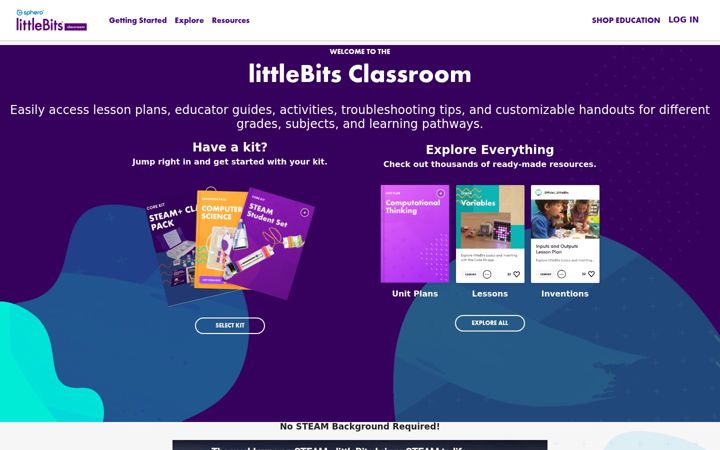 Screenshot of littlebits.com