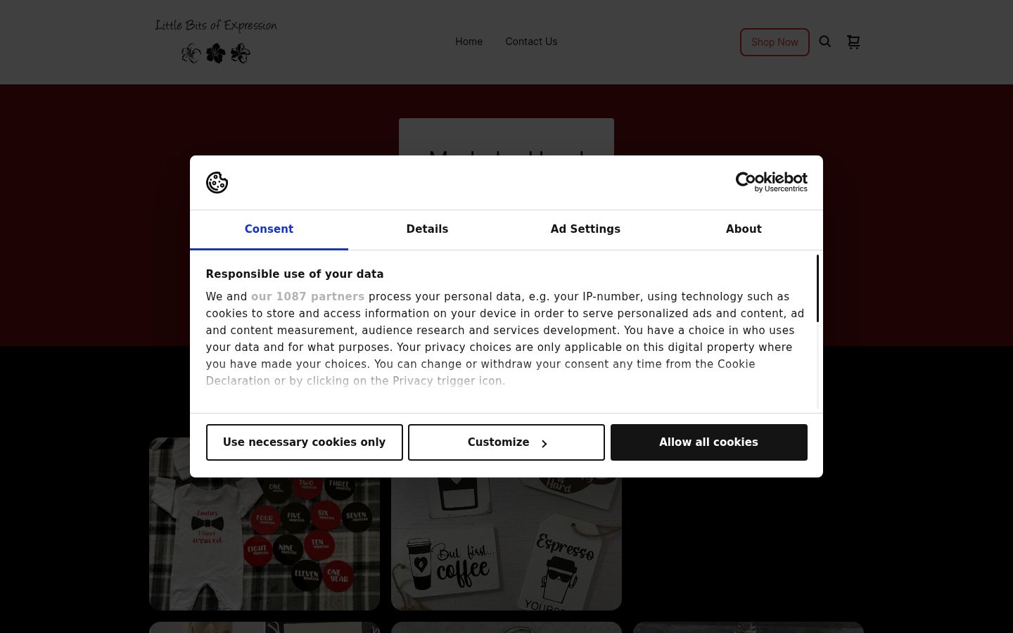 Screenshot del banner di consenso mostrato prima di qualsiasi interazione