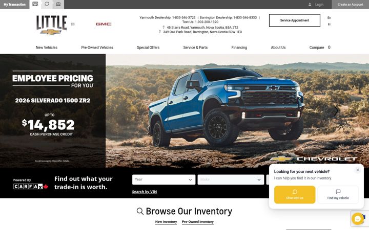 Screenshot of littlechevrolet.ca