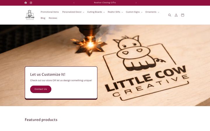 Screenshot of littlecowcreative.com