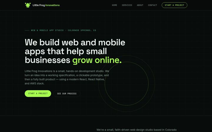 Screenshot of littlefroginnovations.com