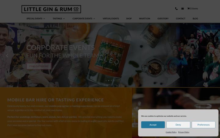 Screenshot of littleginandrumco.com