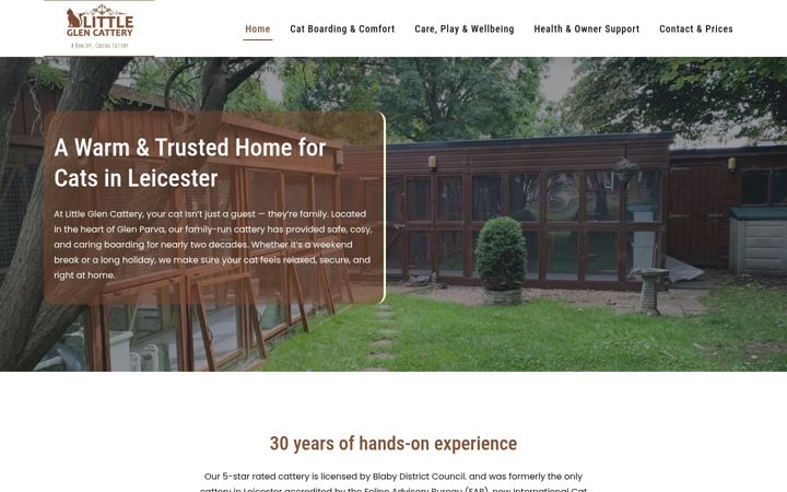 Screenshot of littleglencattery.co.uk