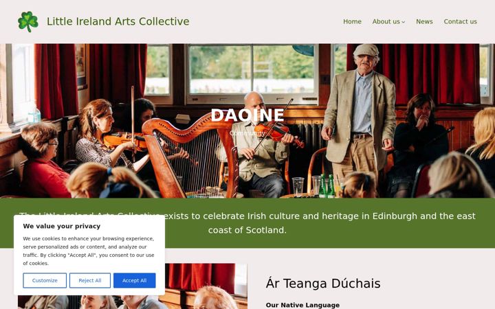 Screenshot of littleirelandarts.com