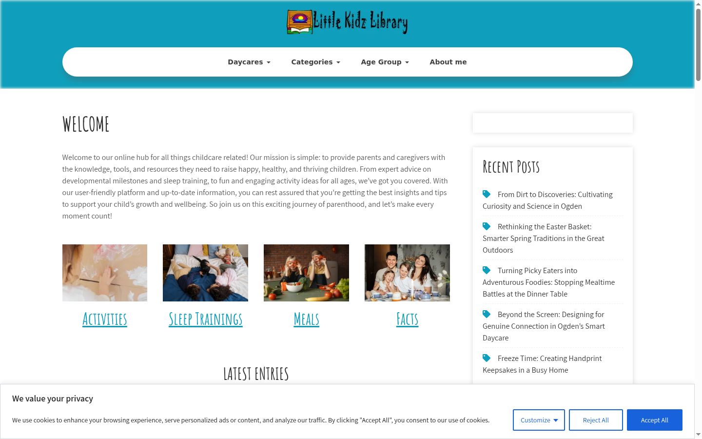 Screenshot des Einwilligungsbanners vor jeglicher Interaktion