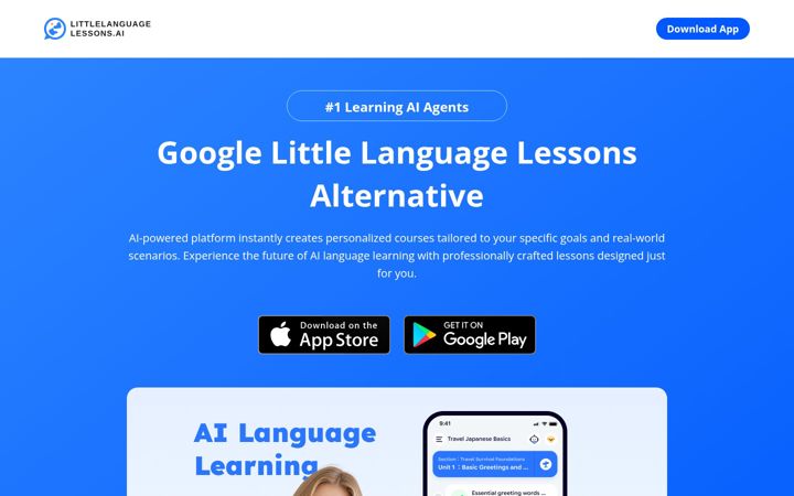 Screenshot of littlelanguagelessons.ai
