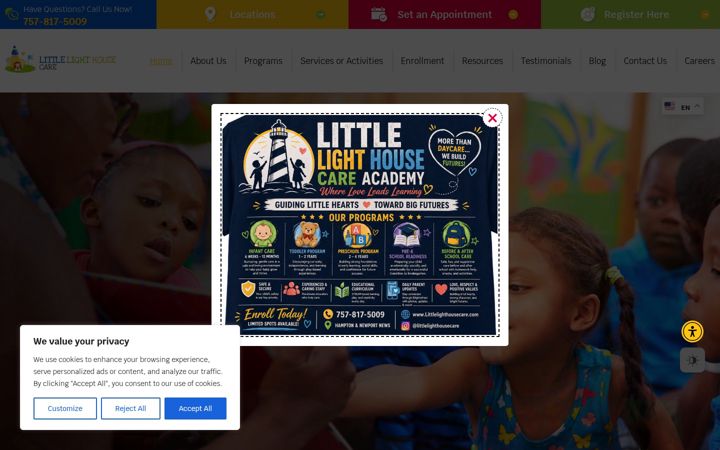 Screenshot of littlelighthousecare.com