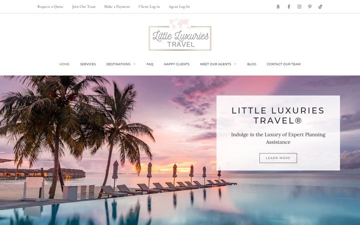 Screenshot of littleluxuriestravel.com