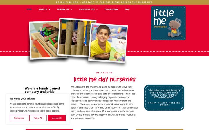 Screenshot of littlemedaynurseries.co.uk
