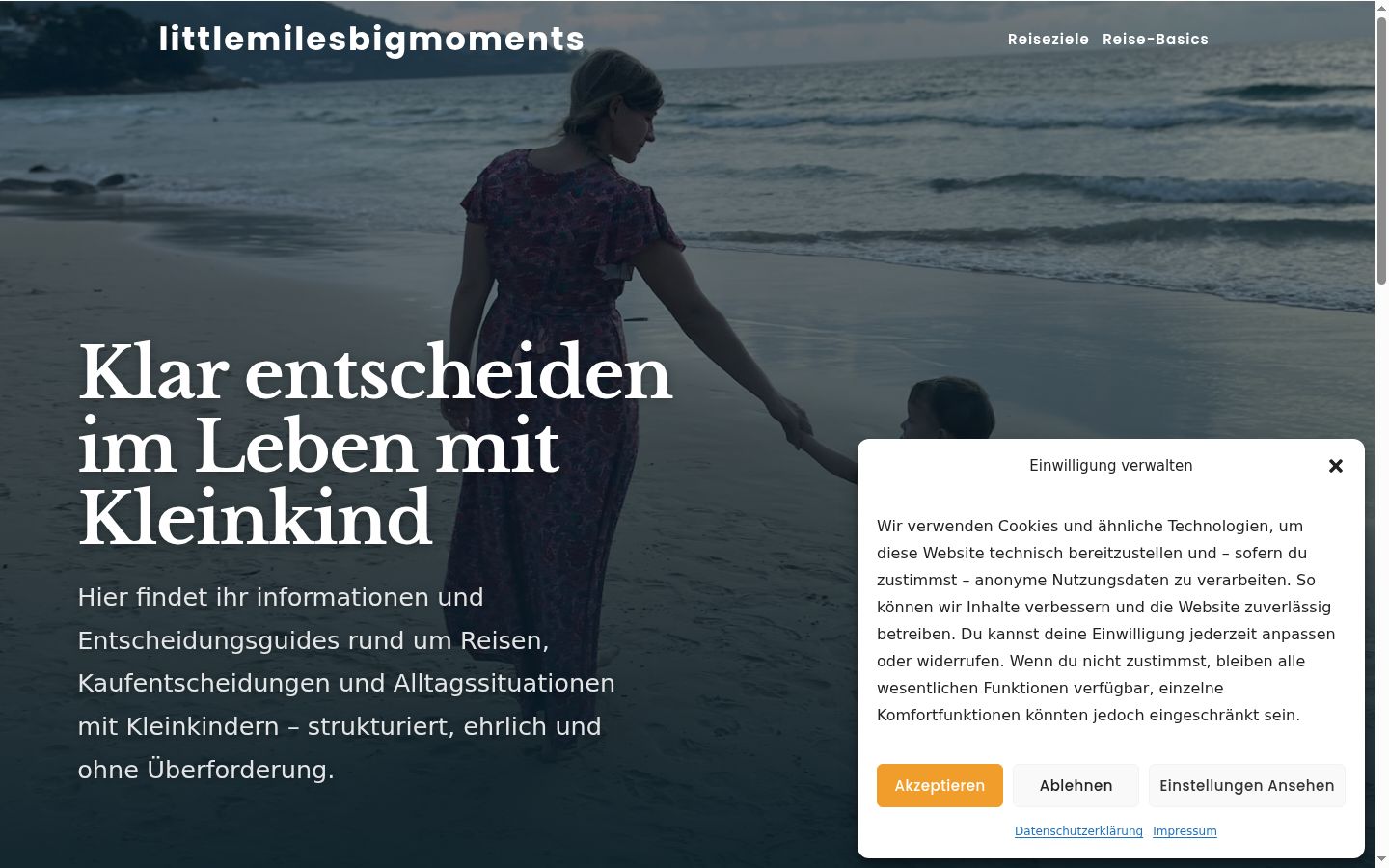 Skjermbilde av samtykkebanneret slik det vises før noen interaksjon