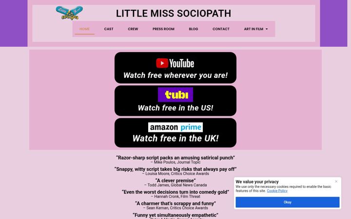 Screenshot of littlemisssociopath.com