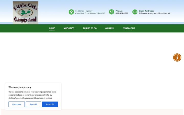 Screenshot of littleoakscampground.com