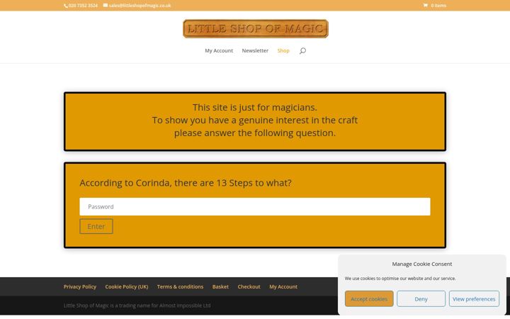 Screenshot of littleshopofmagic.co.uk