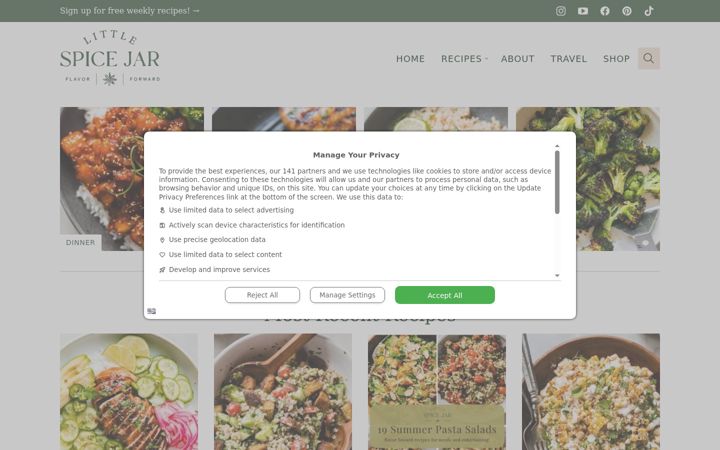 Screenshot of littlespicejar.com