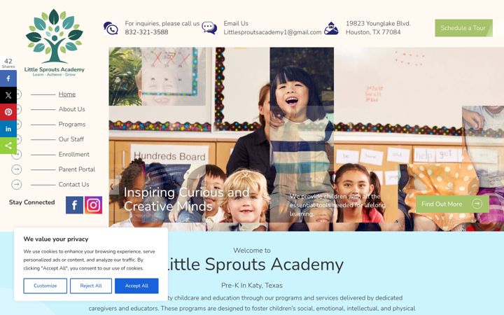 Screenshot of littlesproutsacademyatfry.com