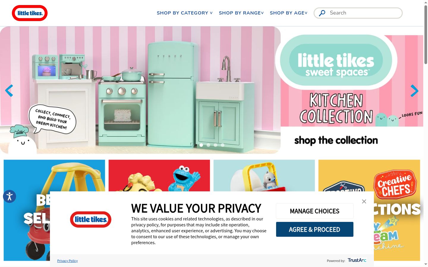 Screenshot of the consent banner shown before any interaction