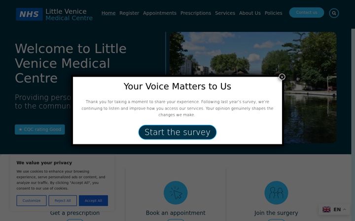 Screenshot of littlevenicemedicalcentre.co.uk