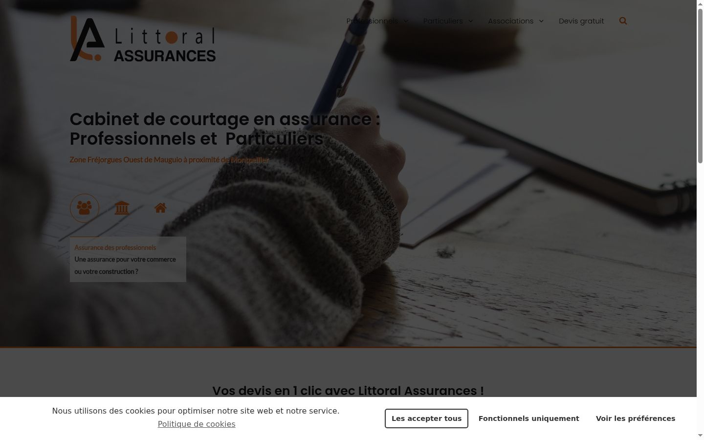 Screenshot del banner di consenso mostrato prima di qualsiasi interazione