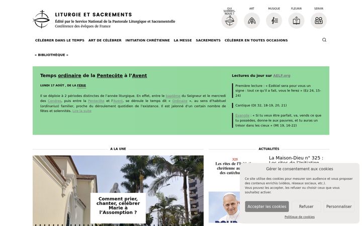 Screenshot of liturgie.catholique.fr