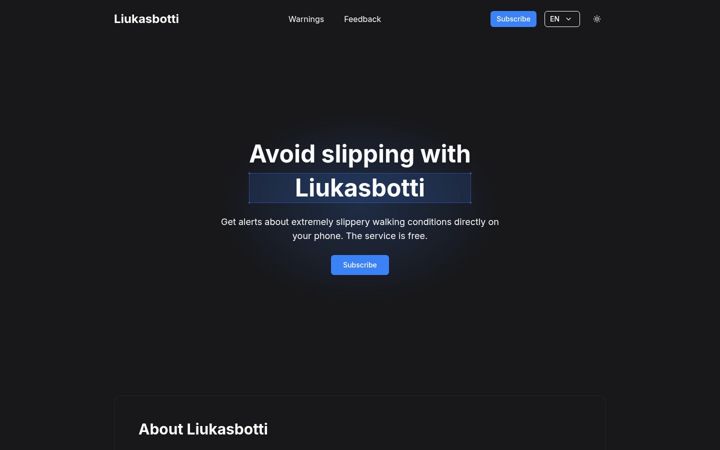 Screenshot of liukasbotti.fi