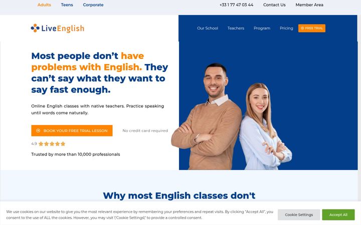 Screenshot of live-english.net