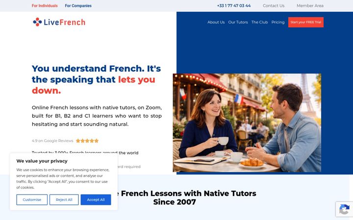 Screenshot of live-french.net
