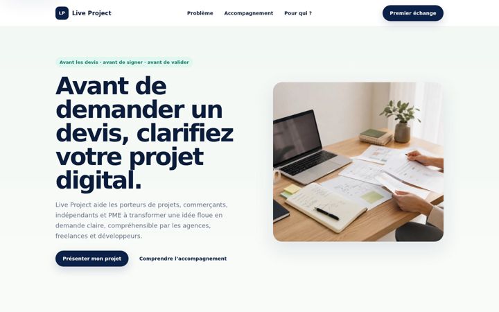Screenshot of live-project.fr