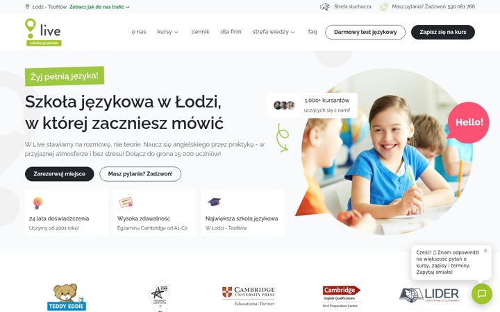 Screenshot of live.edu.pl