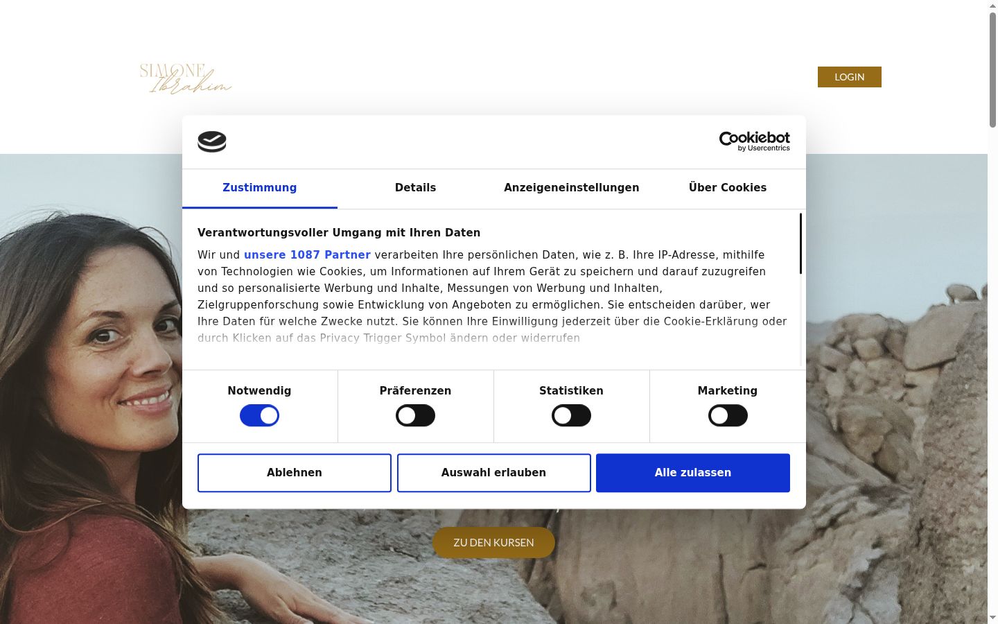 Screenshot του banner συγκατάθεσης που εμφανίστηκε πριν από οποιαδήποτε αλληλεπίδραση