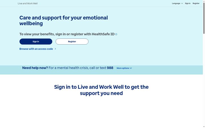 Screenshot of liveandworkwell.com