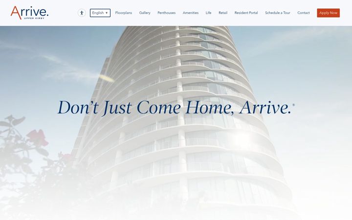Screenshot of liveatarriveupperkirby.com