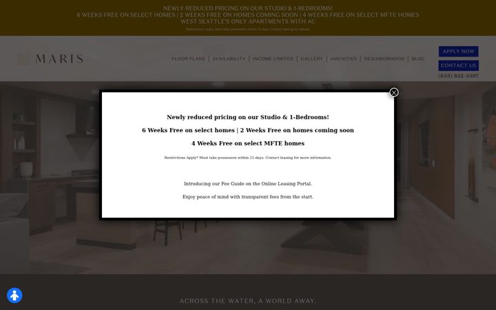 Screenshot of liveatmaris.com