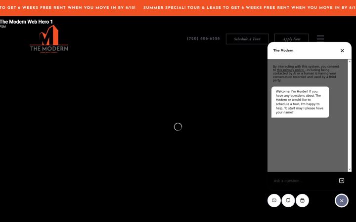 Screenshot of liveatmodernapartments.com