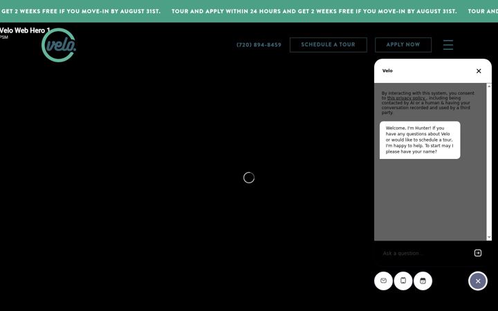 Screenshot of liveatveloapartments.com