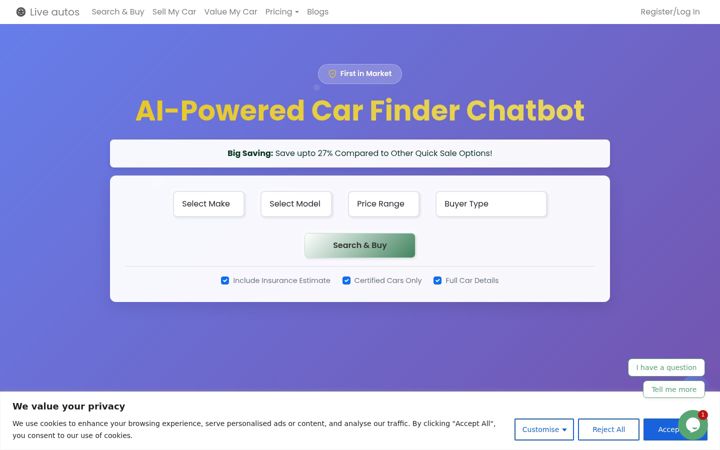 Screenshot of liveautos.co.uk