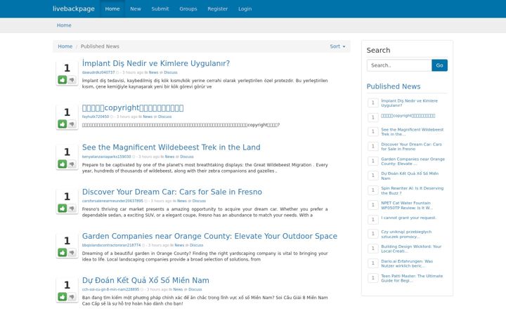 Screenshot of livebackpage.com